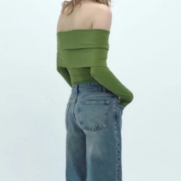 Zara - Off-The-Shoulder Bodysuit 3905/159/513 | Medium | Green Meadow - Picture 7 of 11
